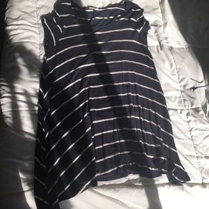 Navy blue  and white stripped T-shirt dress